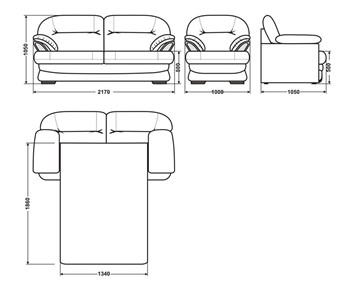 Прямой диван Квин 6 БД и 1 кресло в Вологде - предосмотр 5