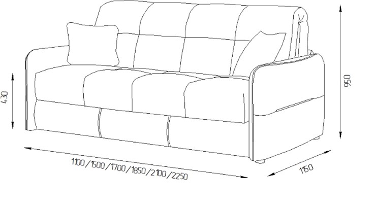 Прямой диван Токио 2 150 (НПБ) в Вологде - изображение 6