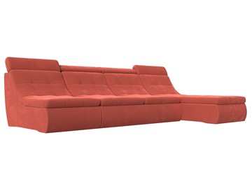 Модульный угловой диван Холидей люкс, Коралловый (микровельвет) в Вологде