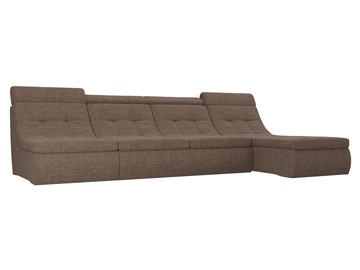 Модульный раскладной диван Холидей люкс, Коричневый (рогожка) в Вологде