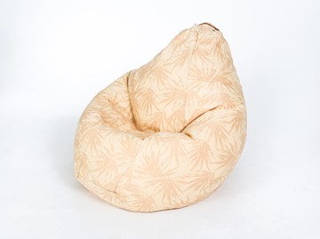 Кресло-мешок Груша большое, жаккард, бежевые листья в Вологде