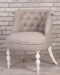 Кресло Бархат (светло-серый/белый) в Вологде