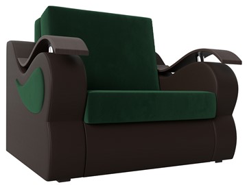 Кресло раскладное Меркурий (60), Зеленый\Коричневый (Велюр\Экокожа) в Вологде