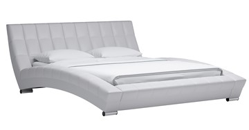 Двуспальная кровать Оливия 160 арт. Марика 483 к/з (белый) с основанием в Вологде