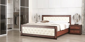 Спальная кровать СВ-Стиль Стиль 2, 160х200, кожзам, с основанием в Вологде
