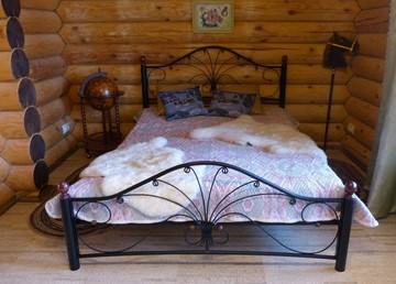 Спальная кровать Фортуна 2, 1600, черный/черный в Вологде