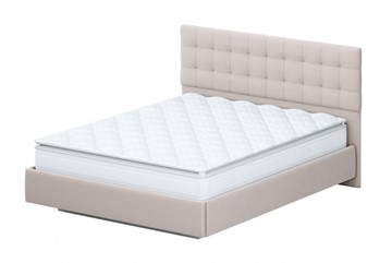 Кровать №2 (универсальная 1,6х2,0) серия №2, белый/бежевый ткань/квадро бежевый ткань в Вологде