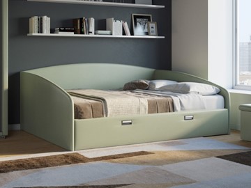 Кровать спальная Bono 160х200, Экокожа (Зеленое яблоко) в Вологде