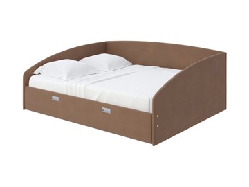 Двуспальная кровать Bono 160х200, Велюр (Forest 514 Светло-коричневый) в Вологде