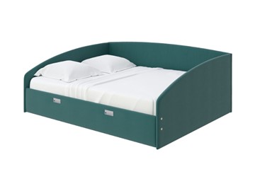 Кровать в спальню Bono 160х200, Велюр (Forest 560 Морская волна) в Вологде