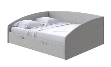 Кровать двуспальная Bono 180х200, Искусственная шерсть (Лама Светло-серый) в Вологде