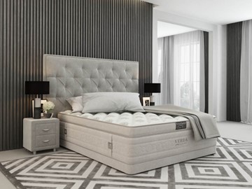 Кровать двуспальная Classic Compact/Basement 180х200, Флок (Велсофт Серый) в Вологде