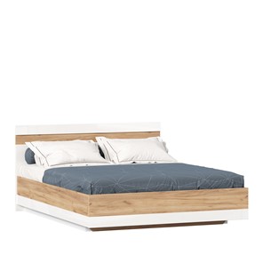 Двуспальная кровать Фиджи 1600 с подъемным механизмом ЛД 659.078, Дуб золотой/Белый в Вологде