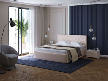 Двуспальная кровать Fresco Plus 160х200, Велюр (Ultra Суфле) в Вологде