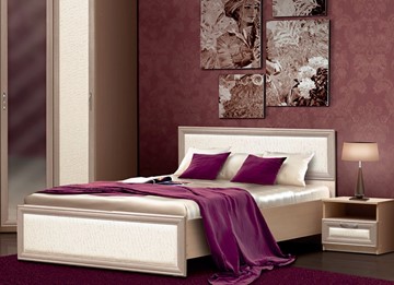 Кровать Камелия, 1600, шимо светлый/белый кожзам в Вологде
