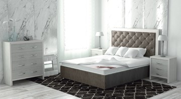 Кровать в спальню Сарма Манхэттен 160х200 (с основанием), высота спинки - 130 см в Вологде
