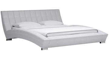 Спальная кровать Оливия 180 арт. Марика 483 к/з (белый) с основанием в Вологде