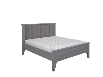 Двуспальная кровать с мягкой спинкой Боринское Верона 1400, Серый в Вологде