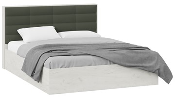 Двуспальная кровать с подъемным механизмом Агата тип 1 (Дуб крафт белый, Велюр Серый) в Вологде