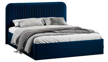 Кровать спальная с подъемным механизмом с заглушиной Тиффани тип 1 (Микровелюр Confetti Blue) в Вологде