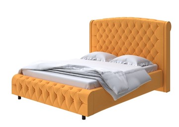 Кровать двуспальная Salvatore Grand 140x200, Велюр (Scandi Cotton 18 Шафран) в Вологде