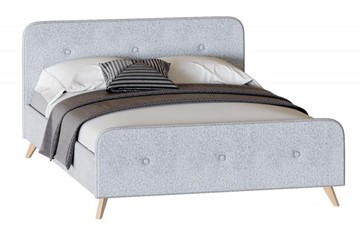 Двуспальная кровать Мебельград Сиерра 1600 (с подъемным механизмом и коробом) Аура серый в Вологде