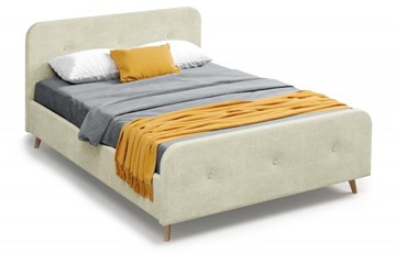 Спальная кровать Мебельград Сиерра 1600 (с подъемным механизмом и коробом) Торонто светло-бежевый в Вологде