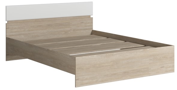 Двуспальная кровать Светлана 1600, белый/дуб сонома в Вологде - изображение