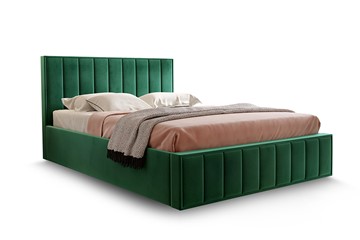 Кровать с основанием Вена 1600, Велюр Мора зеленый в Вологде