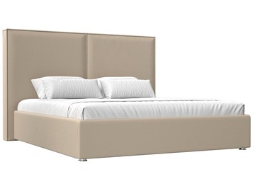 Двуспальная кровать с механизмом Аура 160, Бежевый (Экокожа) в Вологде