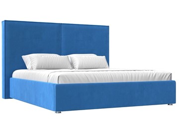 Двуспальная кровать с механизмом Аура 160, Голубой (Велюр) в Вологде