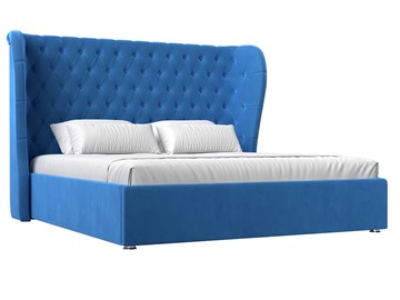 Двуспальная кровать с механизмом Далия 160, Голубой (Велюр) в Вологде