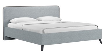 Кровать с механизмом Миа, 180 Bravo grey (серый) / кант Лайт 10 Велюр (коричневый) + кроватное дно в Вологде