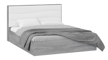 Двуспальная кровать с механизмом Миранда тип 1 (Дуб Гамильтон/Белый глянец) в Вологде