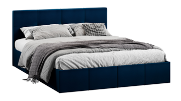 Кровать с механизмом 2-спальная с заглушиной Лора (Велюр Confetti Blue) в Вологде