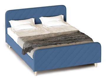 Спальная кровать Мебельград Мелоди 1600 (с подъемным механизмом и ящиком) Альба синий в Вологде