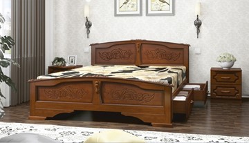 Кровать с выкатными ящиками Елена (Орех) 140х200 в Вологде