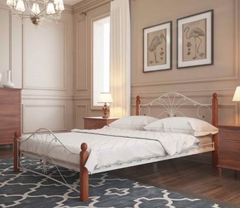 Кровать в спальню Фортуна 1, 1600, белый/махагон в Вологде