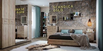 Набор мебели для спальни Глазов МФ SCANDICA OSLO №1 в Вологде