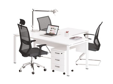 Офисный набор мебели А4 (металлокаркас UNO) белый премиум / металлокаркас белый в Вологде