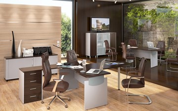 Комплект офисной мебели OFFIX-NEW для двух сотрудников и руководителя в Вологде