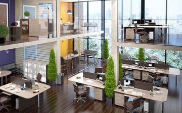 Набор мебели в офис Xten в опенспэйс для четырех сотрудников в Вологде
