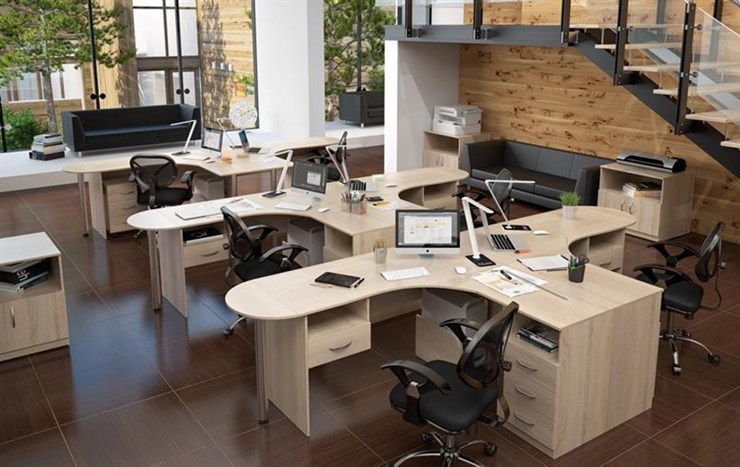Мебель для персонала SIMPLE с эргономичными столами и тумбами в Вологде - изображение