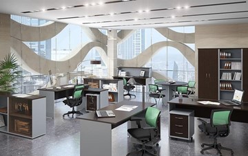 Офисный комплект мебели IMAGO четыре рабочих места, стол для переговоров в Вологде