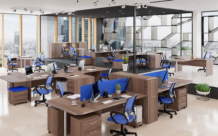 Офисный набор мебели Wave 1, два рабочих места в Вологде - изображение