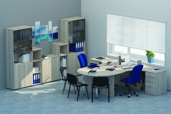 Набор мебели в офис Twin для 2 сотрудников с совмещенными столами в Вологде - изображение
