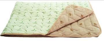Одеяло «Зима-Лето», ткань: тик, материалы: бамбук/верблюжья шерсть в Вологде