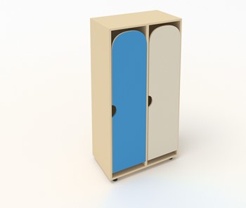 Детский 2-дверный шкаф ШГ2 Беж+Мраморный синий в Вологде