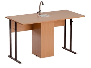 Детский стол 2-местный для кабинета химии Стандарт 5, Пластик Бук/Коричневый в Вологде
