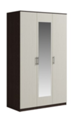 Шкаф 3 двери Светлана, с зеркалом, венге/дуб молочный в Вологде - изображение